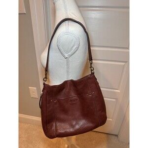 American Leather Co. Brandy Pebbled Leather Hobo Bag Brown Shoulder Bag VTG